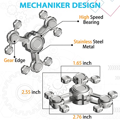 Amarlozn Fidget Spinner Toy for Kids Adults Metal Figette Hand Finger Spinners Stocking Stuffers Gifts for Teen Boys Cool Gadgets Quiet Office Roller Desk Toy Anxiety Stress Relief Tools Calm ADHD Autism - Image 5
