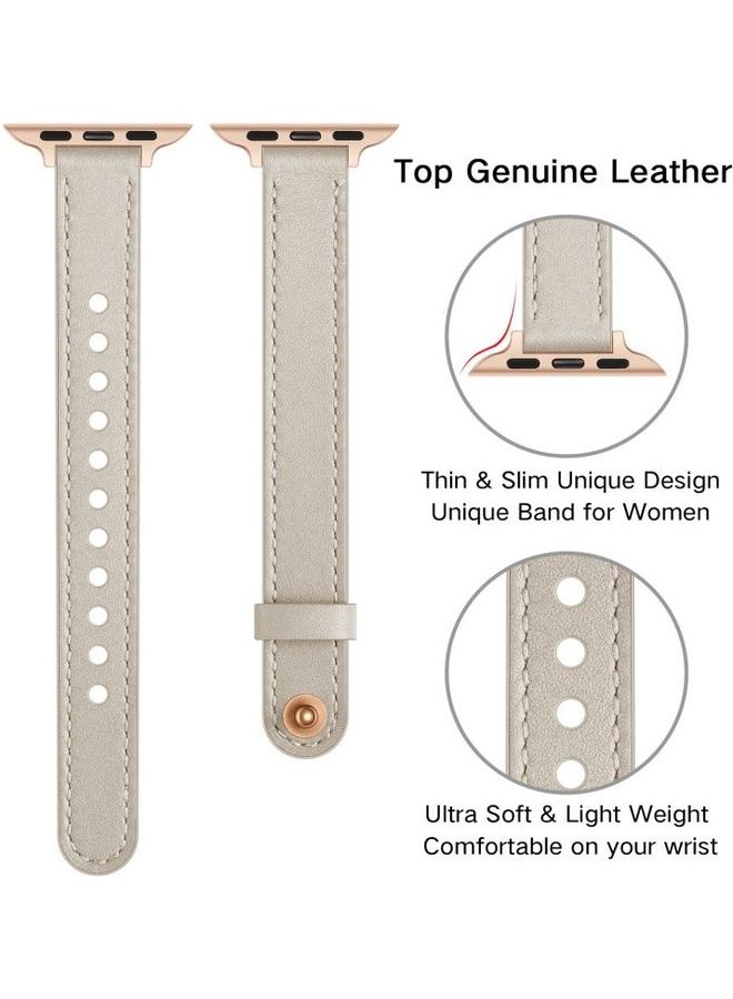 NIBEMINENT Replacement Watchband For Apple Watch Creamy White - Image 3
