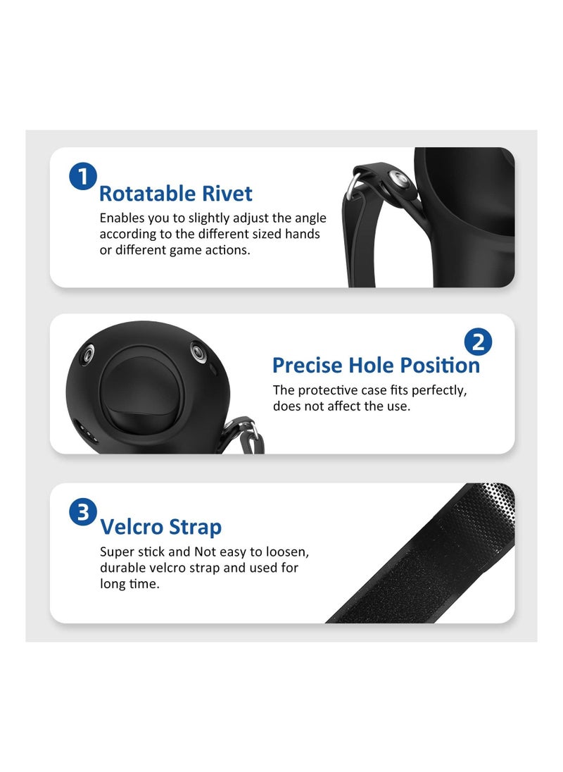 Compatible with Meta Quest Pro Accessories, Meta Quest Pro Controller Grips Cover Protector, Silicone Grip Cover Protector for Oculus Quest Touch Pro Controllers, with Knuckle Straps - Image 5