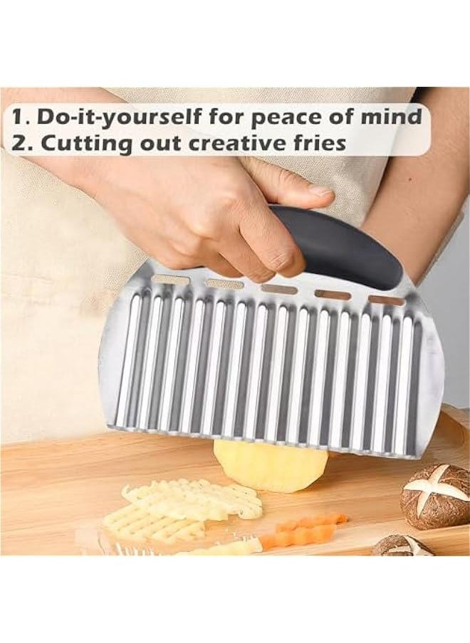 Stainless Steel Wavy Slicer French Fry Cutter with Handle, Large Crinkle Potato Chopper for Carrot Vegetable_cutting Tools - pzsku/Z51D40B8CA597625D2AE9Z/45/_/1729171280/b5e9e5b7-bfeb-42f9-994b-528e65ef90d9