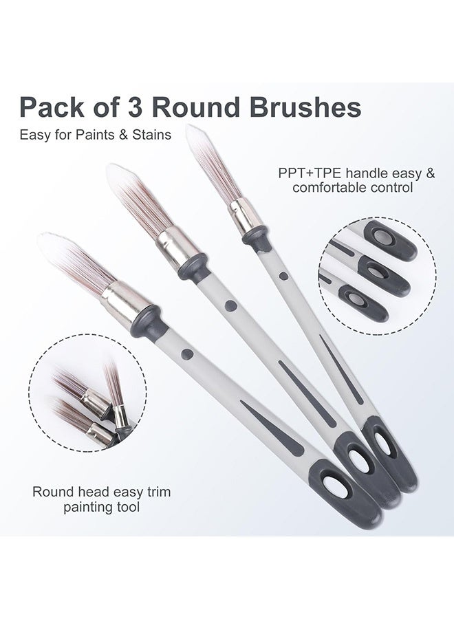 Quantum 3 PCS Paint Brushes, Trim Paint Brushes Edge Painting Tool, Paint Brushes for Painting Walls Furniture Corners - Image 3