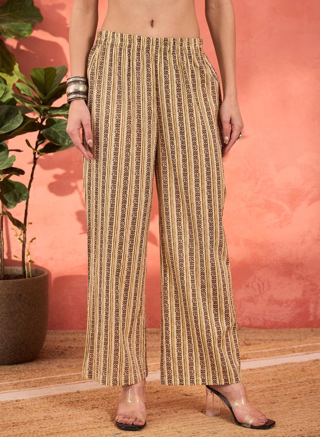 SASSAFRAS Off White and Green Floral Kurta with Pencil Pants and Dupatta Set - Image 5