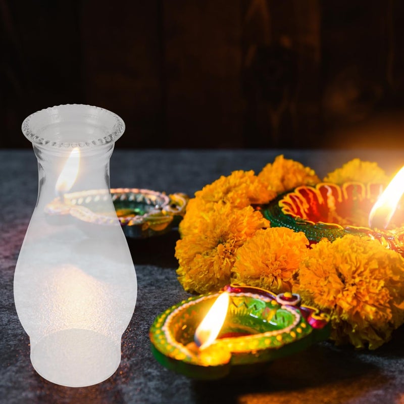 VOSAREA Retro Glass Lampshade for Kerosene Lamp Vintage Lantern Replacement Chimney Oil Lamp Top Cover - Image 1