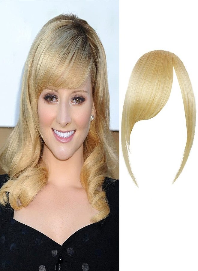 Dsoar Thick Side Bangs Clip In Real Human Hair Bangs Natural Clip On Side Bangs Straight Fringe Hair Extensions(Blonde/613#) - Image 1