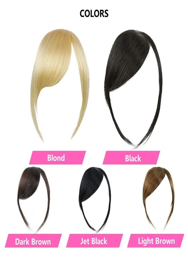 Dsoar Thick Side Bangs Clip In Real Human Hair Bangs Natural Clip On Side Bangs Straight Fringe Hair Extensions(Blonde/613#) - Image 5
