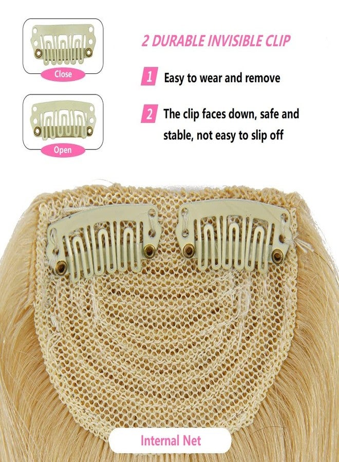 Dsoar Thick Side Bangs Clip In Real Human Hair Bangs Natural Clip On Side Bangs Straight Fringe Hair Extensions(Blonde/613#) - Image 3