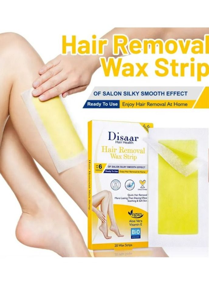 Disaar Hair Removal WAX STRIP ALOE VERA&VITAMIN E 20 WAX STRIP - Image 2