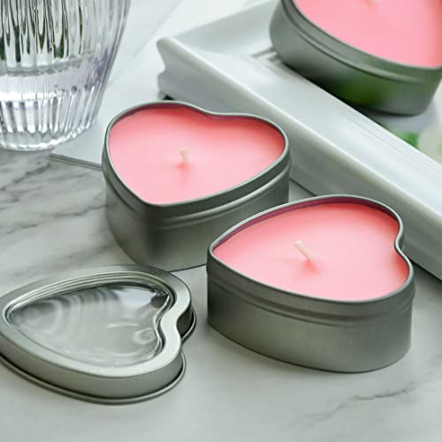DEYBBY Rose Aromatherapy Pink Tea Light Large Candles, Highly Scented tealight Candles—6 Hours Burn Time for Valentine's Gift, Dinner, Wedding (Pack of 6) - Image 5