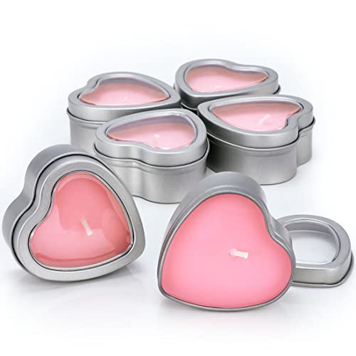 DEYBBY Rose Aromatherapy Pink Tea Light Large Candles, Highly Scented tealight Candles—6 Hours Burn Time for Valentine's Gift, Dinner, Wedding (Pack of 6) - Image 1