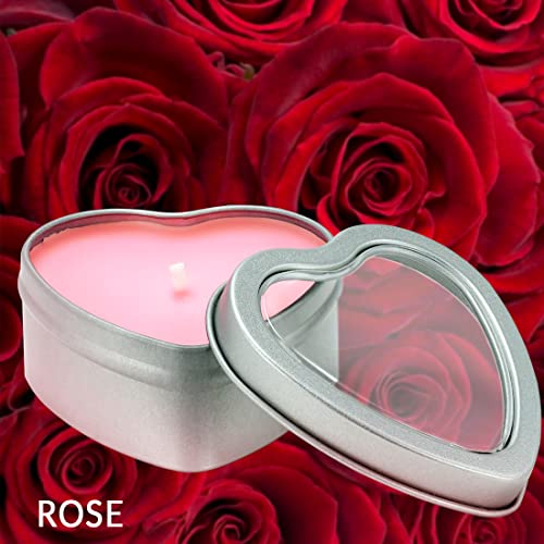 DEYBBY Rose Aromatherapy Pink Tea Light Large Candles, Highly Scented tealight Candles—6 Hours Burn Time for Valentine's Gift, Dinner, Wedding (Pack of 6) - Image 2