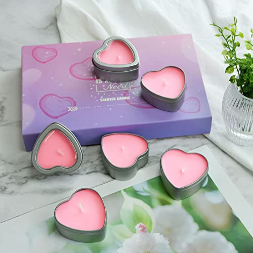 DEYBBY Rose Aromatherapy Pink Tea Light Large Candles, Highly Scented tealight Candles—6 Hours Burn Time for Valentine's Gift, Dinner, Wedding (Pack of 6) - Image 4