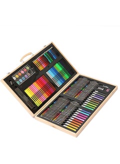 Swift 180 Piece Portable Art Set For Kids, Wooden Case with Oil Pastels, Crayons, Colored Pencils, Markers, Gift for Kids Teens  - Image 2