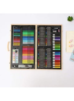 Swift 180 Piece Portable Art Set For Kids, Wooden Case with Oil Pastels, Crayons, Colored Pencils, Markers, Gift for Kids Teens  - Image 3