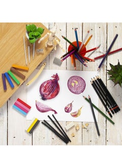 Swift 180 Piece Portable Art Set For Kids, Wooden Case with Oil Pastels, Crayons, Colored Pencils, Markers, Gift for Kids Teens  - Image 4
