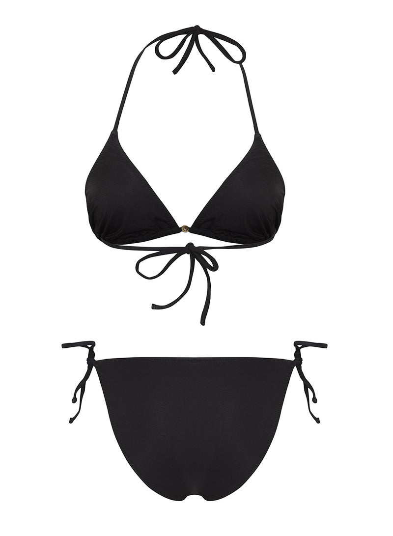 trendyol Black Accessory Triangle Covered Brazilian Low Waist Bikini Set Tbess25Bt00055 - Image 5