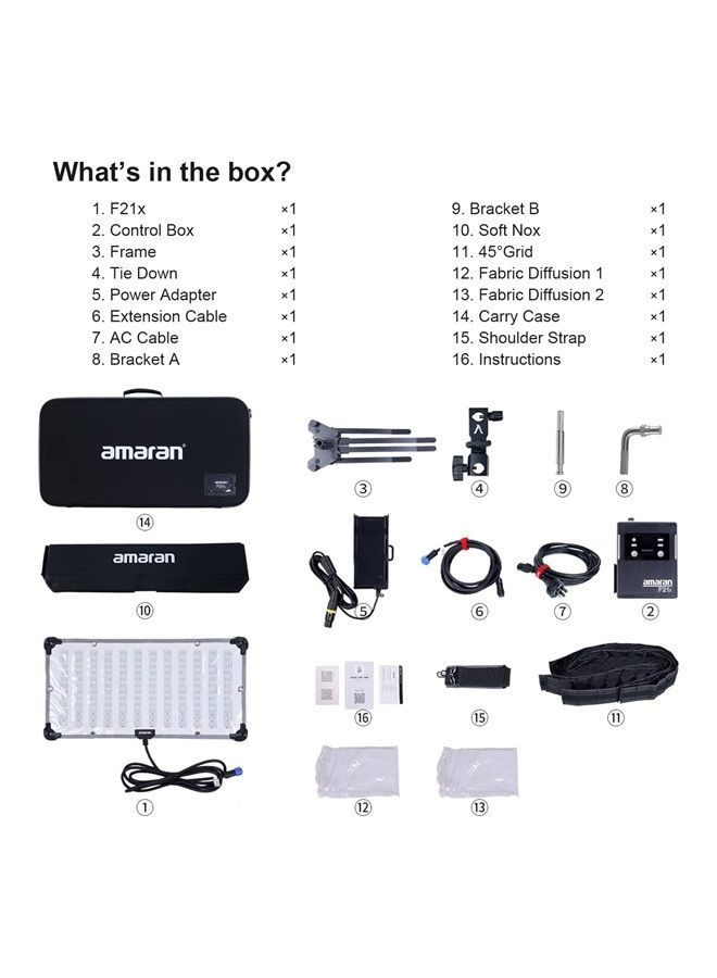 Aputure Amaran F21x 100W Flex LED Light Mat, Bi-Color 2500K-7500K Video Light Support DMX Sidus Link App Control for Video Photography - Image 2