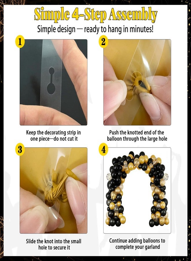KaTiSeMo Graduation Decorations Class of 2026, 138 Pcs Black & Gold Grad Party Decor with 2026 Graduation Backdrop, Balloon Arch Kit, 4 Graduation Balloon Boxes & 3 Foil Balloons - Grad Box Decor - Image 4