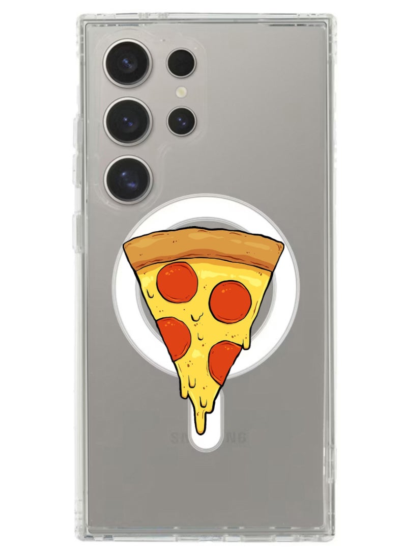 Theodor Magnetic Case for Samsung Galaxy S24 Ultra 6.8-inch Compatible with MagSafe Wireless Charging, Shockproof Phone Bumper Cover Pizza (2) - Image 1