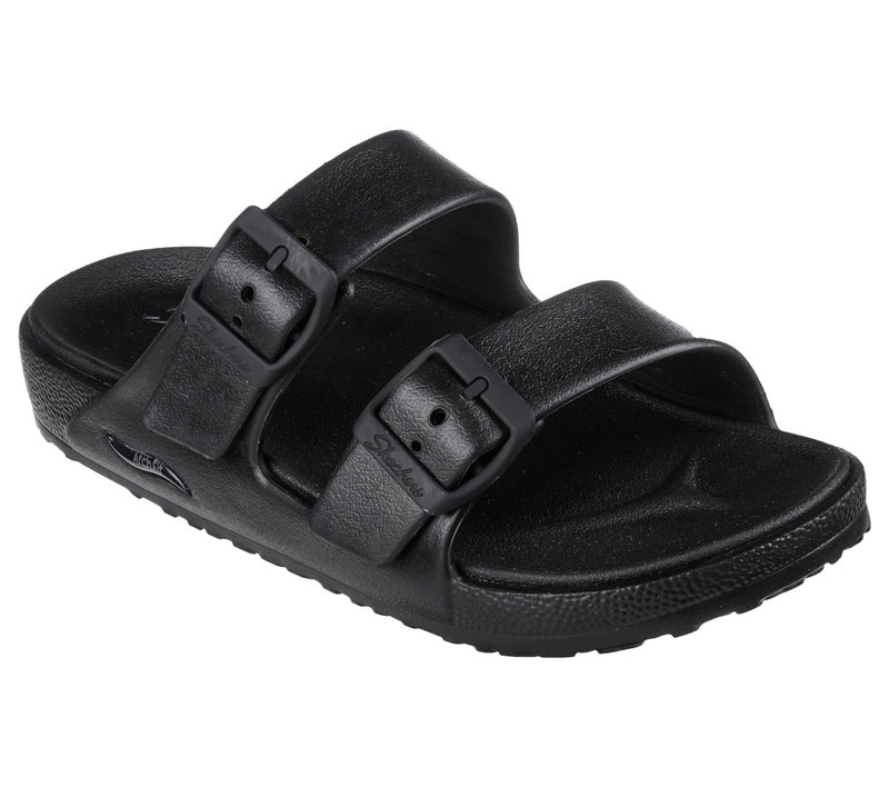 SKECHERS صندل سلايد مزدوج الحزام للنساء من سكيشرز، أسود، 11 - Image 4