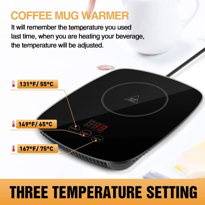 YEOSEN Coffee Mug Warmer,Upgrade Coffee Cup Warmer with 3 Temperature Setting, Adjustable Temperature Beverage Warmer with Auto Shut Off (Without Mug) - Image 2