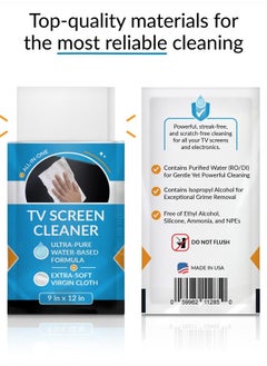iCloth Monitor Cleaner, TV Screen Cleaner Wipes - Convenient for Car Use, No Spray, No Streaks - Reliable TV Cleaner for Smart TV, Car Screen Cleaner, Big Electronics Wipes - Individually Sealed - iCloth  - Image 5