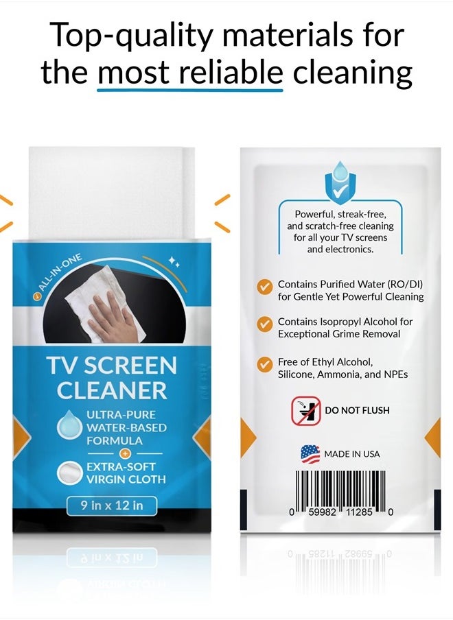iCloth - Monitor Cleaner, TV Screen Cleaner Wipes - Convenient for Car Use, No Spray, No Streaks - Reliable TV Cleaner for Smart TV, Car Screen Cleaner, Big Electronics Wipes - Individually Sealed - iCloth - Image 1