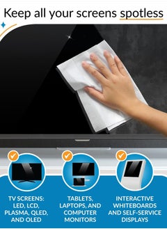 iCloth Monitor Cleaner, TV Screen Cleaner Wipes - Convenient for Car Use, No Spray, No Streaks - Reliable TV Cleaner for Smart TV, Car Screen Cleaner, Big Electronics Wipes - Individually Sealed - iCloth  - Image 2