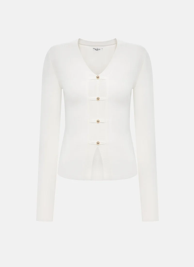 Lichi  Knitted jumper with Asian-inspired detailing for Women | Best Price UAE