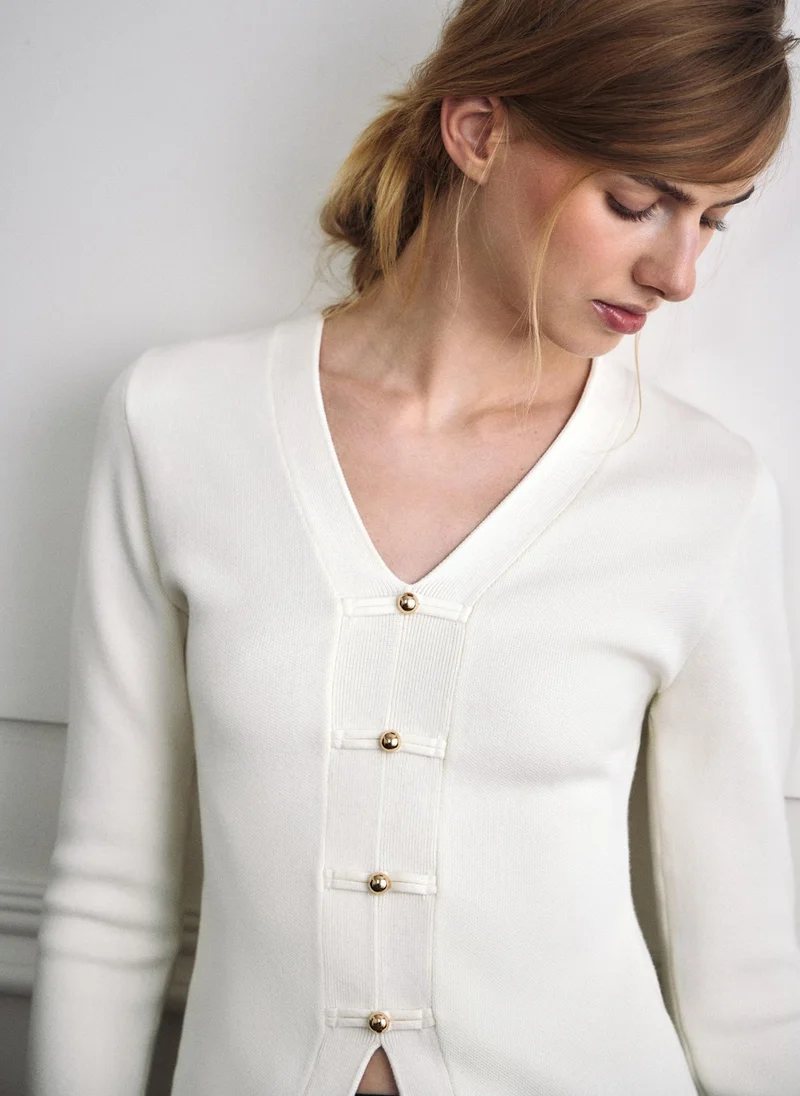 Lichi  Knitted jumper with Asian-inspired detailing for Women | Best Price UAE