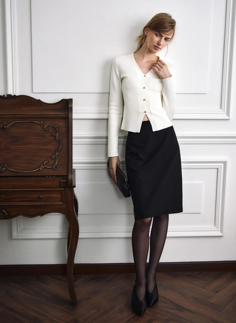 Lichi  Knitted jumper with Asian-inspired detailing for Women | Best Price UAE