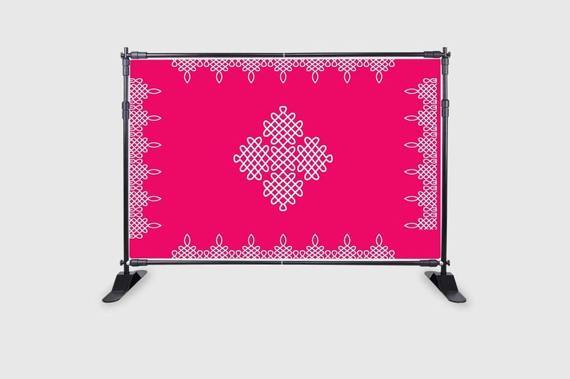 Backdropon Kollam (Maggu) Design Backdrop Cloth for Pooja Decoration Traditional Background Curtain Cloth for Festival Size 5 Feet Height and 8 Feet Width(5 * 8) - Image 2
