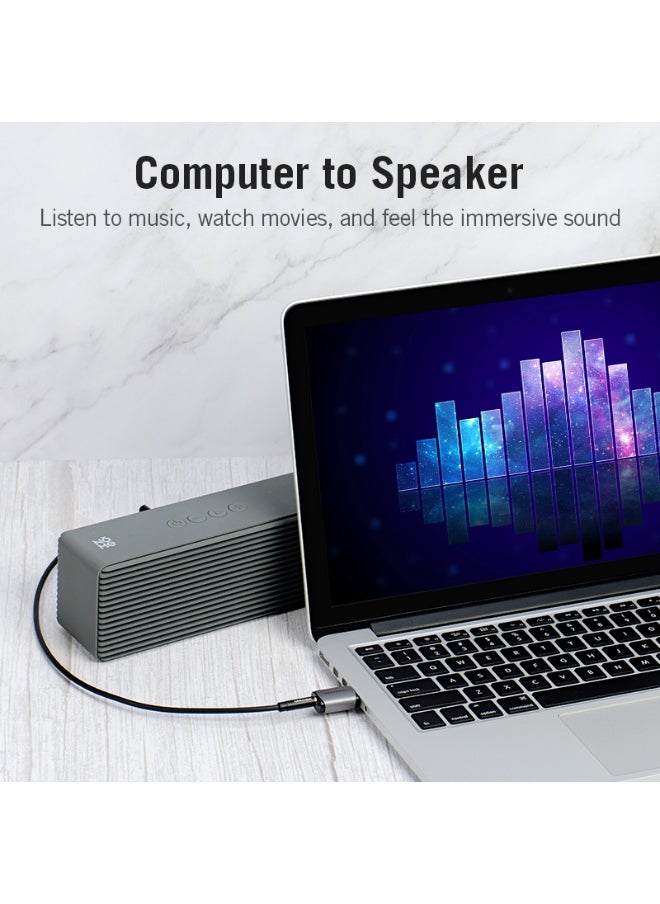 فينشن بطاقة صوت خارجية USB من VENTION من النوع المعدني الرمادي (OMTP-CTIA) رقم الموديل CDLH0  - Image 4