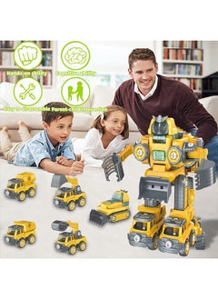 Yoawllty Robot Toys for Boys - Take Apart Transform Robot Toys - 5 in 1 Robot Toys, Trucks Cars Toys Vehicle Transform into Robots for Kids  - Image 5