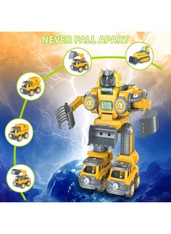 Yoawllty Robot Toys for Boys - Take Apart Transform Robot Toys - 5 in 1 Robot Toys, Trucks Cars Toys Vehicle Transform into Robots for Kids  - Image 4