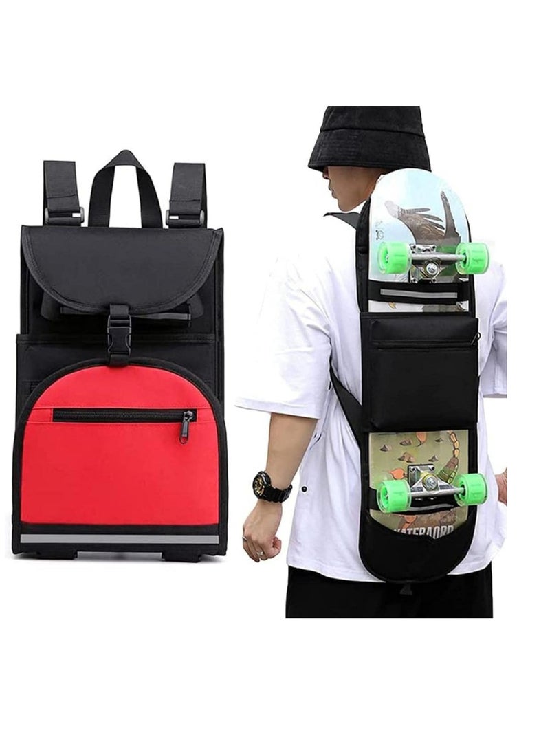 SYOSI Skateboard Backpacks Foldable Skateboard Bags Skateboard Shoulder ​Carrier, Regular Skateboard Bag With Adjustable Straps Nylon Cloth Foldable Carrier Travel Backpack For Men And Boys - Image 1