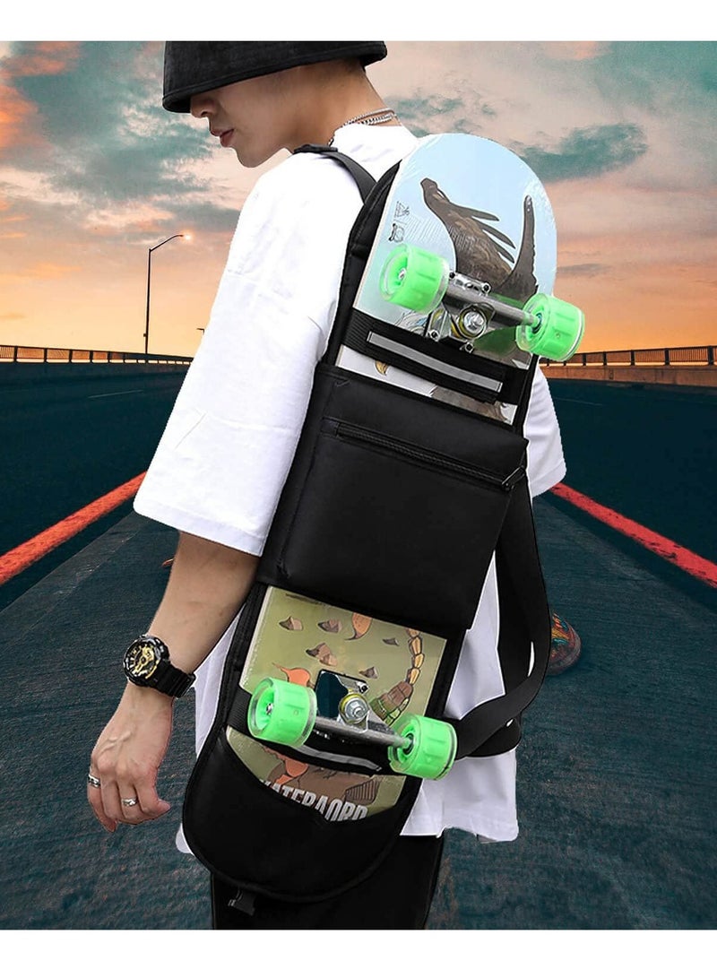 SYOSI Skateboard Backpacks Foldable Skateboard Bags Skateboard Shoulder ​Carrier, Regular Skateboard Bag With Adjustable Straps Nylon Cloth Foldable Carrier Travel Backpack For Men And Boys - Image 2