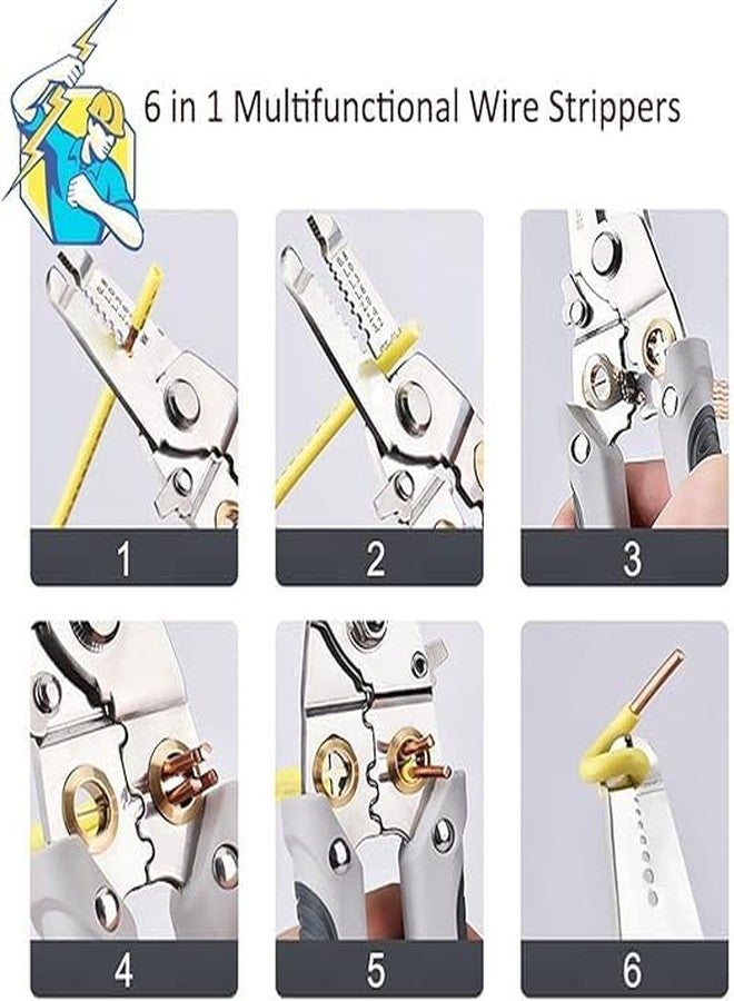 Jenibri Wire Stripper Tool with Cutter & Crimper – Heavy-Duty Electrician Pliers for Fast Cable Stripping & Clean Wire Cuts (Multi, 6 in 1 Wire Stripper) - Image 5