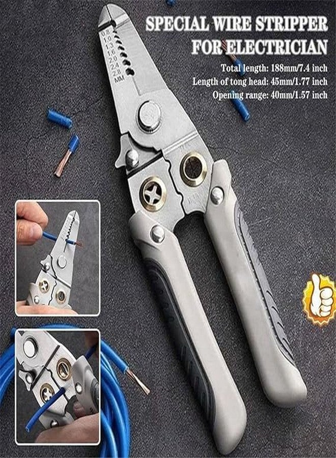 Jenibri Wire Stripper Tool with Cutter & Crimper – Heavy-Duty Electrician Pliers for Fast Cable Stripping & Clean Wire Cuts (Multi, 6 in 1 Wire Stripper) - Image 4