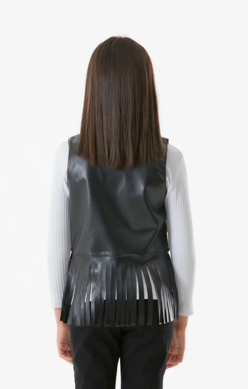 فولامودا Faux Leather Tasseled Girl's Vest