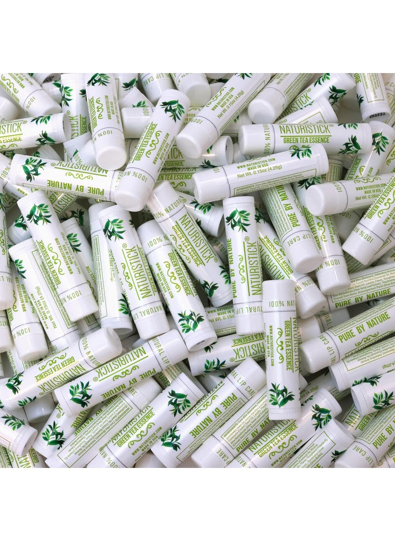 Naturistick 150Pack Lip Balm in Bulk by Naturistick Green Tea Scent 100 Natural Ingredients Best Beeswax Chapstick for Dry Chapped Lips Made in USA 