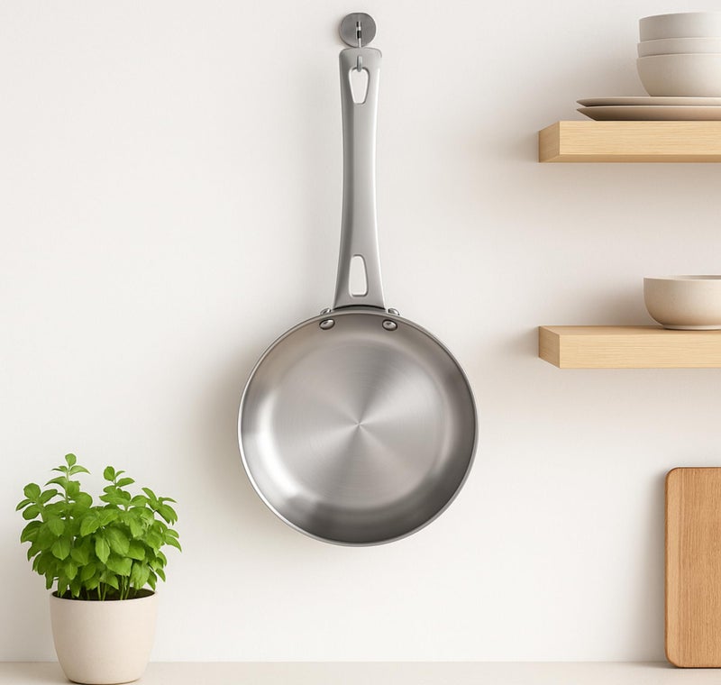 Vinod Platinum Triply Stainless Steel Mini Frypan - 14 cm, Compact Design Frying Pan, Induction Friendly Versatile Fry pan, Perfect for Everyday Cooking, Tadka, Roasting, Omelette - 5 Years Warranty - Image 4