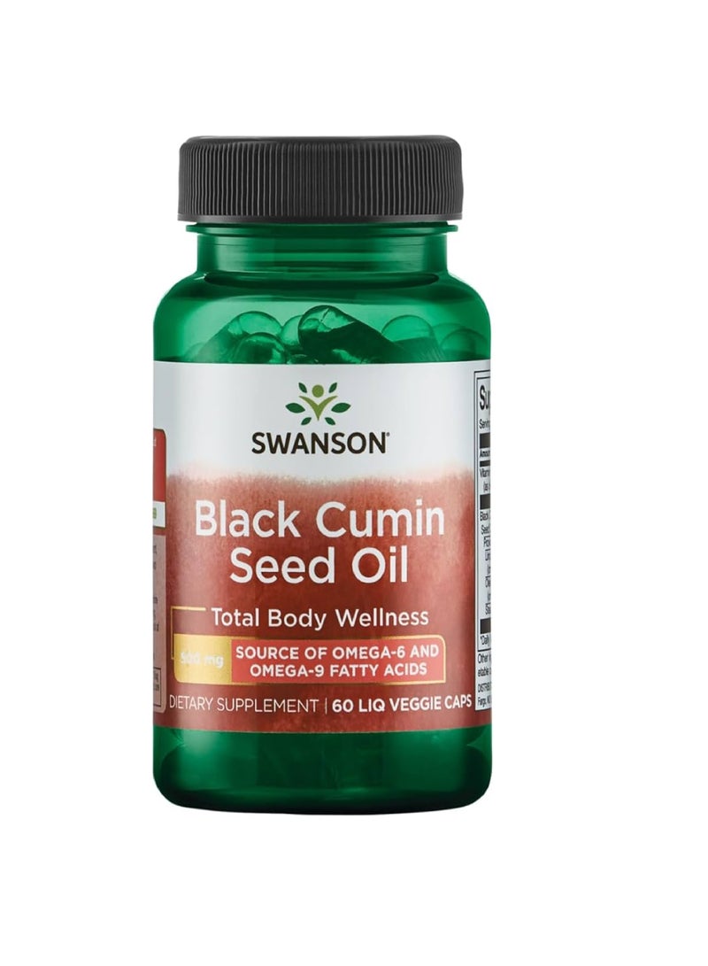Swanson Black Cumin Seed Oil 500 mg 60 Liq Veggie Caps