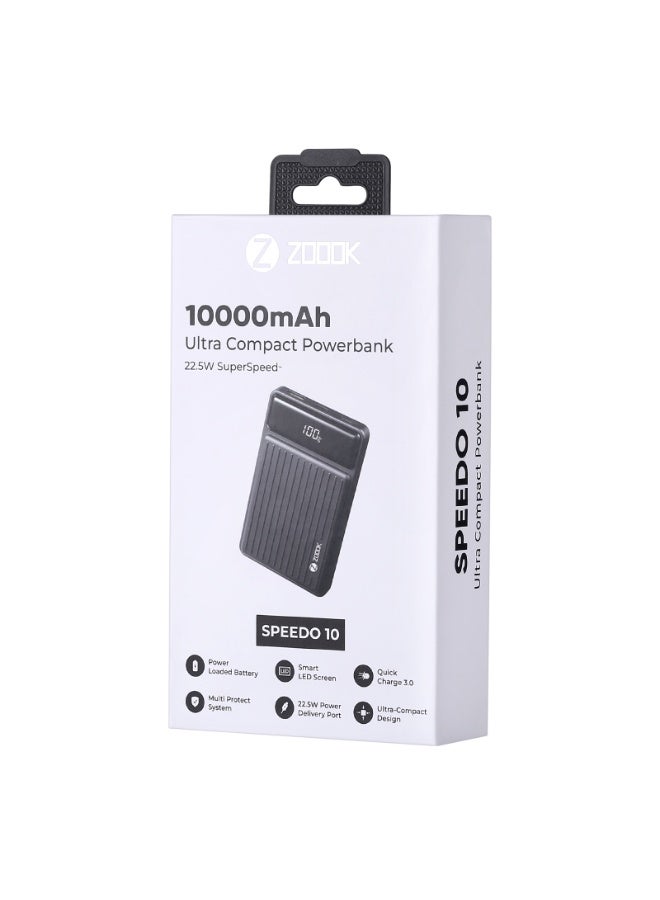 Zoook 10000 mAh Portable Power Bank, 22.5W High-Capacity USB-C Charger with PD USB-C Port and QC USB-A Ports, 15W Fast Charging Battery Pack, Compatible with iPhone 16 Plus, 16 Pro, 16 Pro Max, 15, 14, 13, 12 Series, Samsung Galaxy S24/S23, iPad Air/Pro, Tablets, and Other Devices, Compact and Lightweight Design Black - Image 2