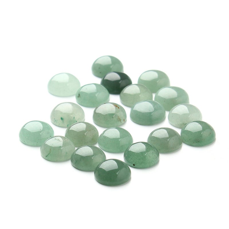 20pcs 0.8CM Sticker Round Glass Patch Supplies for Jewelry Craft Making (Light Green) - Image 4