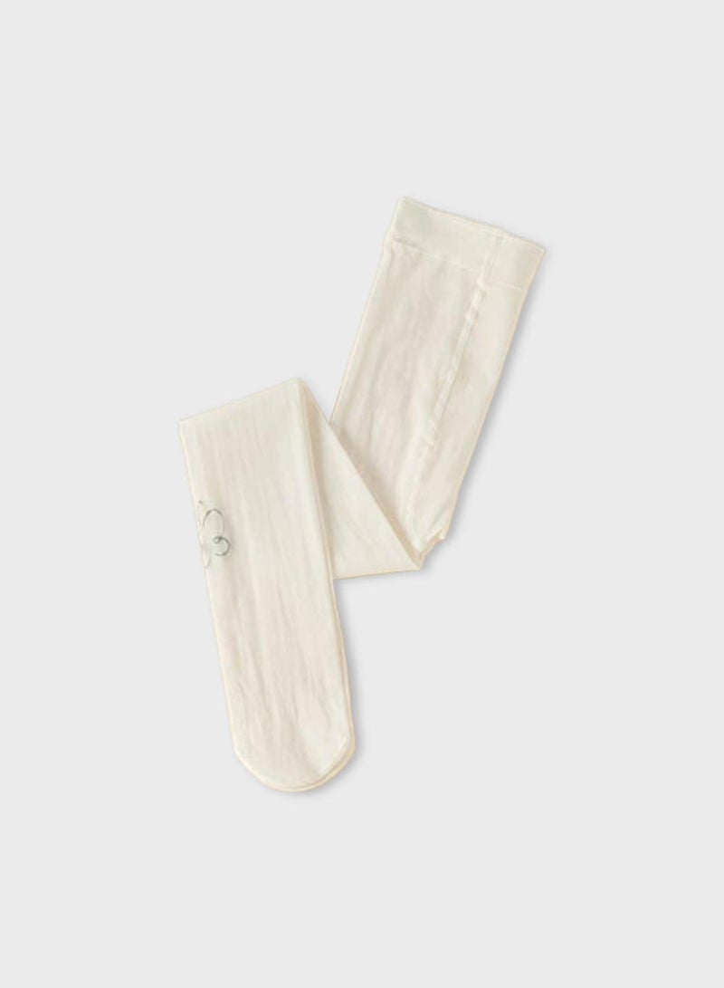 Dave & Bella Beige Butterfly Tights - Image 1