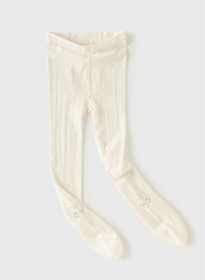 Dave & Bella Beige Butterfly Tights - Image 1