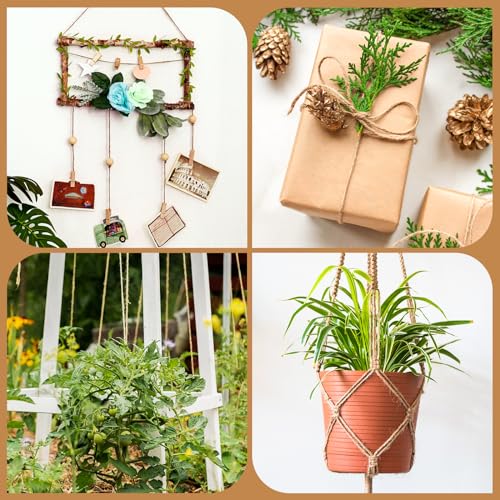XSEINO 1200 Feet Natural Jute Twine Strong Garden Twine Rope for Arts Crafts Gift Wrapping Gardening Tomato Climbing Plant Tie Floristry Packing Decor - Image 3