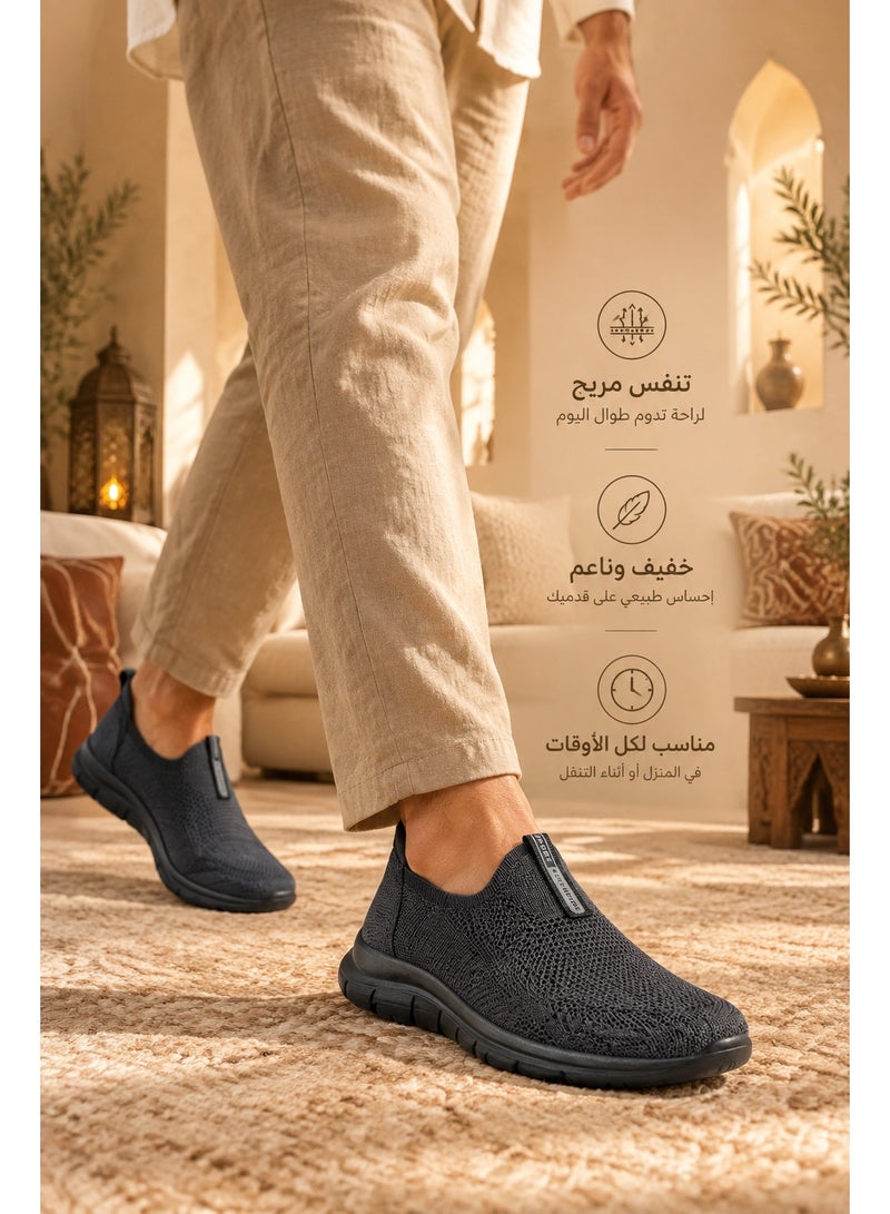 Amity Men's Breathable Hollow Knit Slip-On Trainers, Soft Cushion Walking Shoes - Image 2