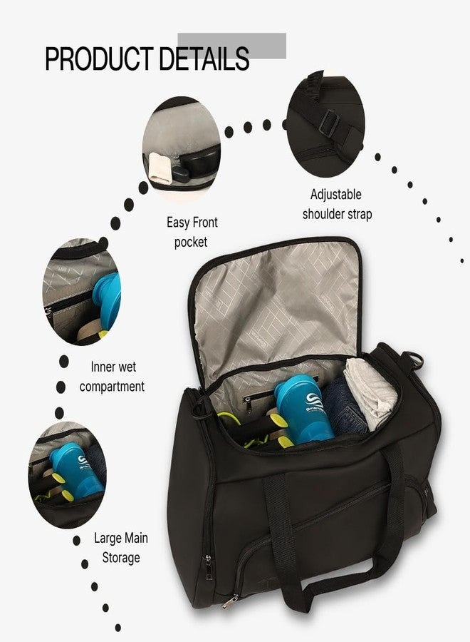 Impulse Victory Pack 33L Waterproof Gym & Travel Duffel Bag Made with Premium Vegan Leather, Shoe Compartment, Detachable Shoulder Strap, Padded Base & Durable Zippers - Image 3