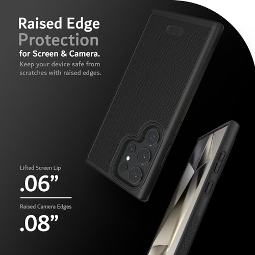 TUDIA MergeGrip Phone Case for Samsung Galaxy S24 Ultra 2024 - Dual Layer, Shockproof, Military Grade, Non-Slip, Heavy Duty & Tough Protector Cover Protective Phone Case - Matte Black - Image 5